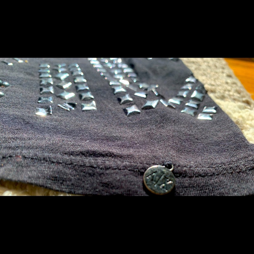 ARMANI EXCHANGE- black rhinestone top.